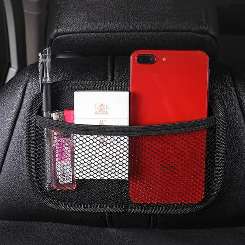 Car Leather Mesh Bag