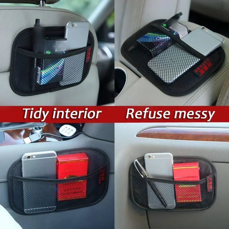 Car Leather Mesh Bag